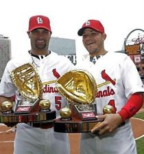 Albert Pujols & Yadier Molina 11x14 Photo of Gold Glove Award Trophies ...
