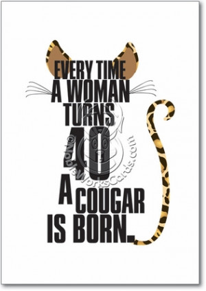 Cougar Unique Humorous Birthday Paper Card Nobleworks