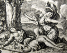 1676 Le Clerc / Brun - Venus and Adonis - Ovid Metamorphoses original ...