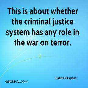 ... whether the criminal justice system has any role in the war on terror