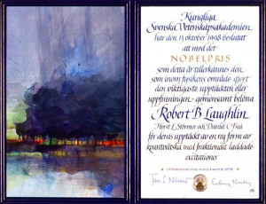 Nobel diploma. The painting is by Bengt Landin.