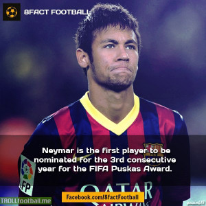 Neymar is the first player to be nominated for Puskas Award 3 years in ...