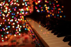 christmas, cute, lights, piano