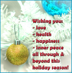 Modern Christmas greeting card: Wishing you love, health, happiness ...