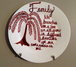 Family Quote Plate, Hand painted Plates, Primitive Decorations ...