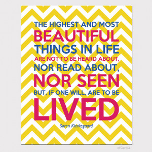 Chevron Wall Art Quote Print Home Room Decor Soren Kierkegaard ...