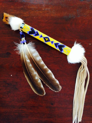Native American style beaded talking stick arrow design on Etsy, $90 ...