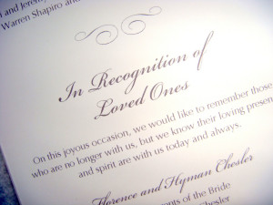 ... ones is to include an in memory section in your wedding programs this