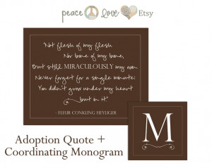 Adoption Quote & Coordinating Monogram - 