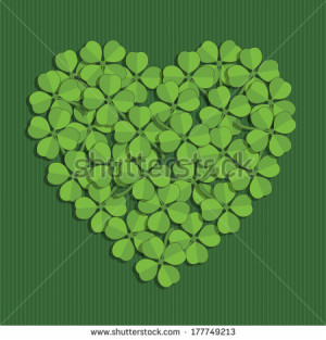 ... days background with heart of four leafed clover decorations
