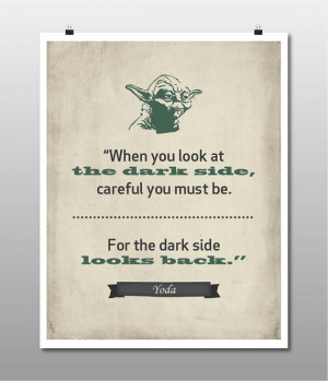 Star Wars Movie Yoda Wisdom Quote Poster in Gray and Green Wall Art ...