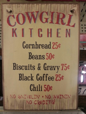 Cowgirl kitchen sign @ hobby lobby.
