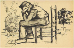Vincent van Gogh's Peasant Sitting by the Fireplace (Worn Out) Letter ...