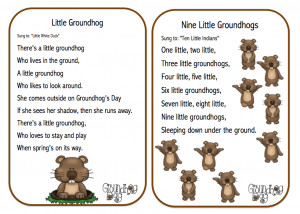 Groundhog Day Songs, Poems and Finger Play & Puppet Sticks