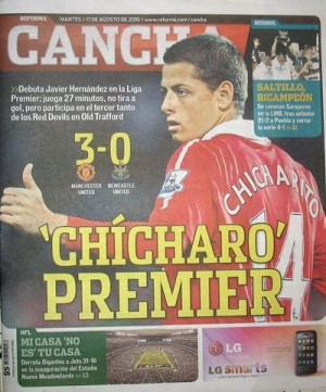 Manchester United’s Chicharito made the front and back pages of the ...