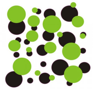 Lime Green and Black polka dots Vinyl wall lettering stickers quotes ...