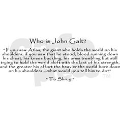 ... is John Galt? Atlas Shrugged Tile Coaster by whois_john_galt ... More