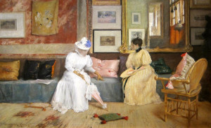 William Merritt Chase, A Friendly Call, 1895, oil on canvas, National ...