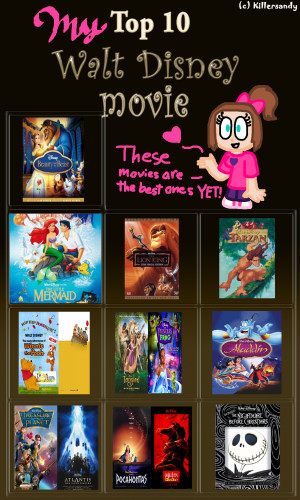 My Top 10 Walt Disney Movies by PrincessKatieForever