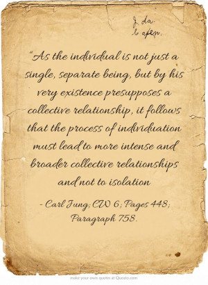 As the individual is not just a single, separate being, but by...