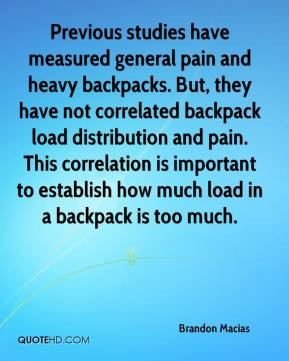 pain and heavy backpacks. But, they have not correlated backpack ...
