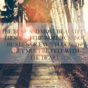 The Most Beautiful Things In The World Helen Keller Quote Picture