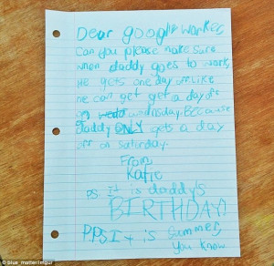 ... father's boss to give him time off for his birthday (and it worked
