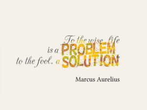 ... the wise, life is a problem; to the fool, a solution.-Marcus Aurelius