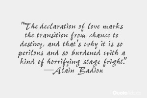 The declaration of love marks the transition from chance to destiny ...