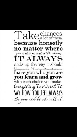 Taking chances quote for project life