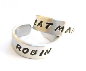 Robin ring set, quote, aluminum rings. Friendship ring, Best Friends ...