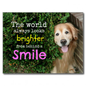 Golden Retriever Behind A Smile Postcard