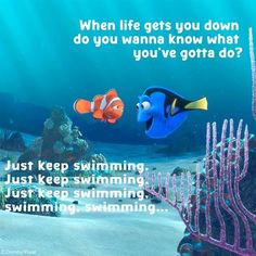 Swimming Quotes Inspirational Kootation.com. nemo just keep