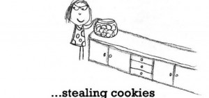 Happiness is, stealing cookies from your grandma’s kitchen.