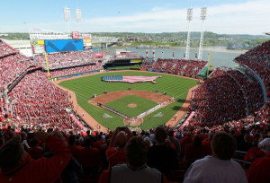 ... Cincinnati Reds on Opening Day at Great American Ball Park on April 5