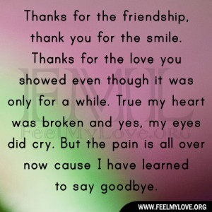 For The Friendship, Thank You For The Smile. Thanks For The Love You ...