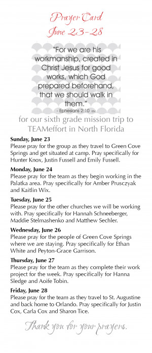 Mission Trip. Daily Inspirational Prayers. View Original . [Updated on ...