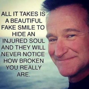 All it takes is a beautiful fake smile to hide an injured soul and ...