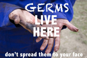 Germs And Bacteria On Hands Topically spreading bacteria