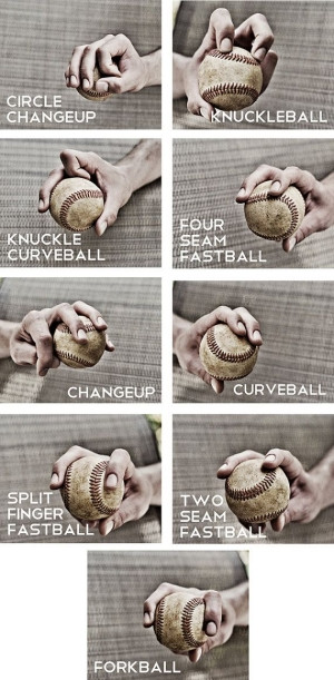 baseball pitches, my husband showed me the four seam fastball last ...