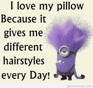Funny love pillow with minion quote
