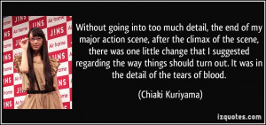 too much detail, the end of my major action scene, after the climax ...