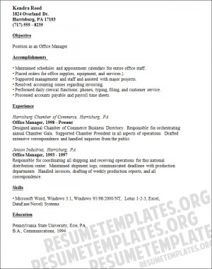 Office Manager Resume Template Samples