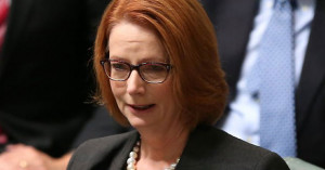 Julia Gillard frente al Parlamento. (Foto/news.com.au)