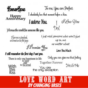 Valentines Day Love Word Art Collection 20 Quotes Words and Phrases ...