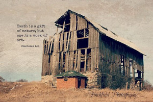... , farmhouse chic, famous quote, rural life, vintage barn - 8X12
