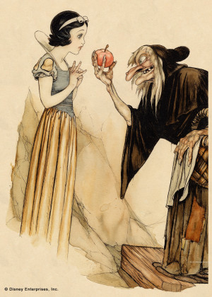 Snow White and Witch with Poisoned Apple Gustaf Tenggren Book ...