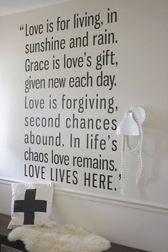 ... vinylimpression.... Love the idea of having a quote on the wall. More