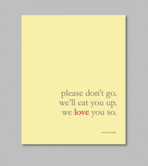 Please Don't Go quote from Where the Wild Things Are - Nursery Print ...