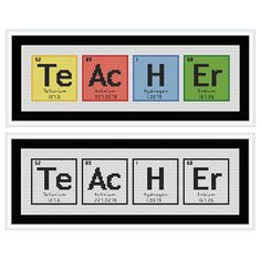 TEACHER Chemical Element Cross Stitch Chart by HollysHobbiesUK, £2.49 ...